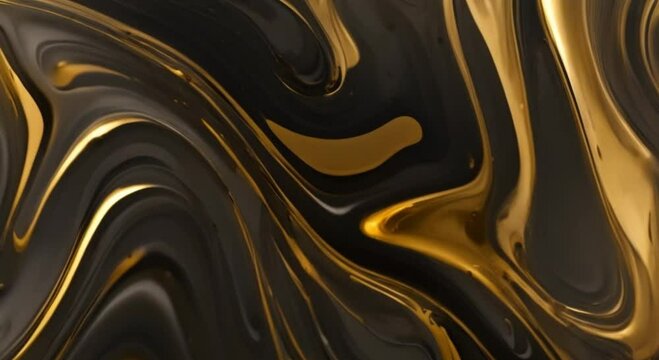 black and gold color liquid paint background