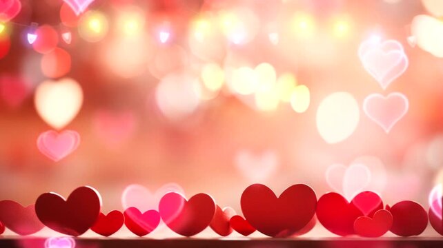 Valentine's event scene with beautiful decorations, animated virtual repeating seamless 4k