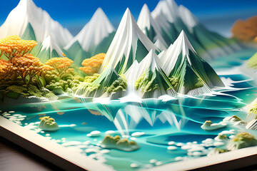 landscape with snow, generative AI