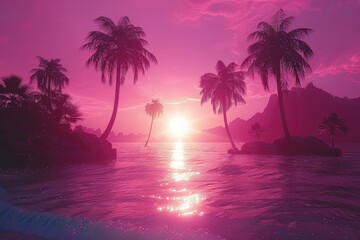 Fototapeta na wymiar beautiful tropical sunset on ocean beach professional photography