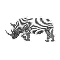 Fototapeta na wymiar Simple line art illustration of a rhino 1