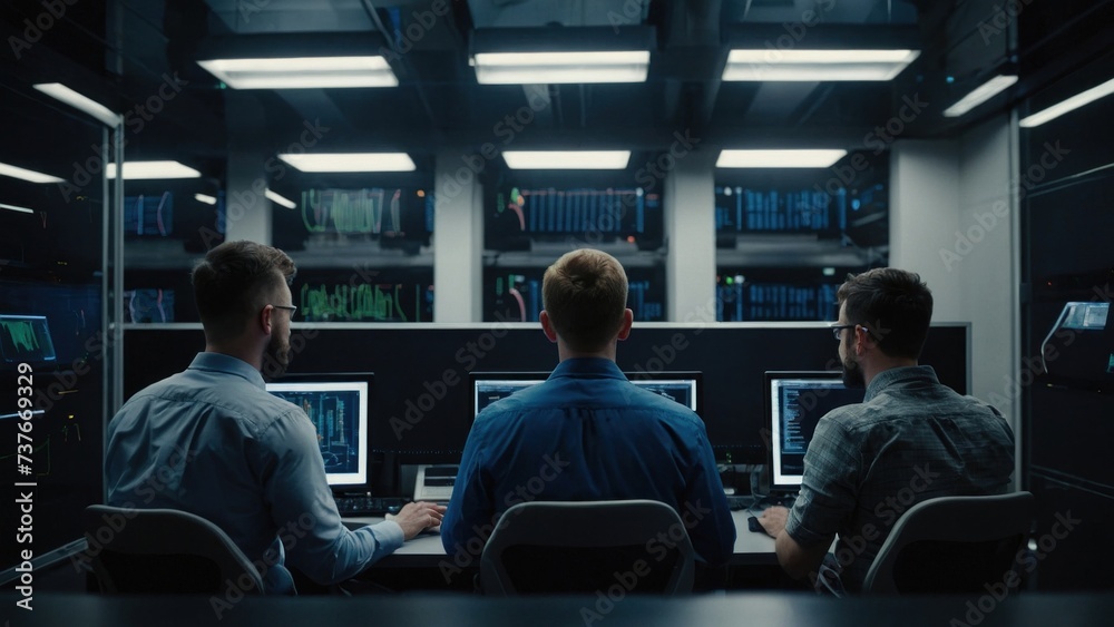 Poster a group of it specialists write software code for their client