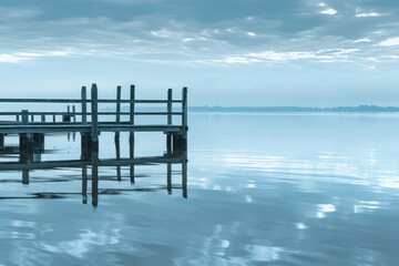 Fototapeta na wymiar A serene seascape with calming blue hues, evoking peace and relaxation