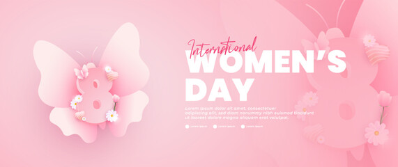 Fototapeta na wymiar International women's day banner design