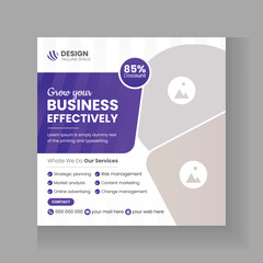 Corporate business social media post design square flyer web banner template or Online live webinar