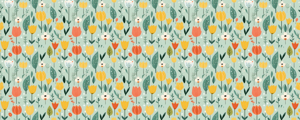 beautiful spring focused pattern wallpaper with flowers
