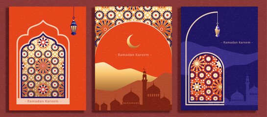 Arabesque pattern Ramadan templates