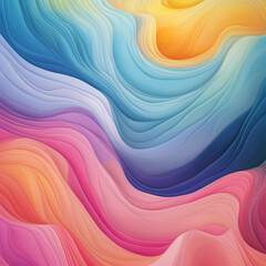 Flowing Waves Soft Silk Texture in Blue and Pink Illustration