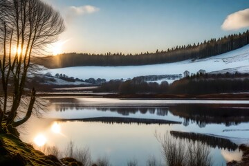 sunrise over the river