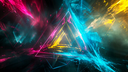 Colorful Abstract Geometric Triangles Background