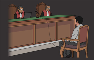 illustration of indonesian court