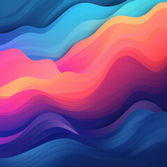 Fototapeta premium Flowing Waves Soft Silk Texture in Blue and Pink Illustration