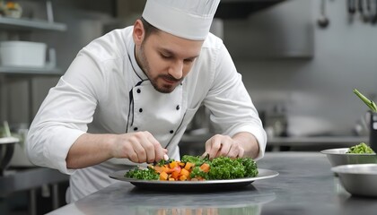 chef preparing food in kitchen