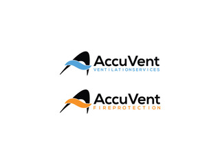 A logo with Accuvent vector