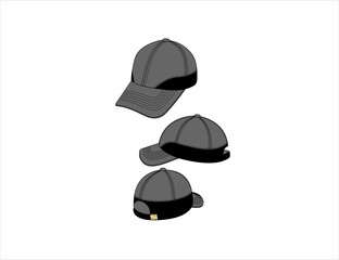 Bon&eacute; vetorizado cinza e preto