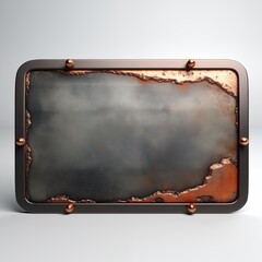 Obraz premium Rusty rectangular metal nameplate