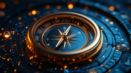 A compass with the needle pointing towards a clear destination illustrating the importance of having a solid understanding of insurance policies as a means to financial security