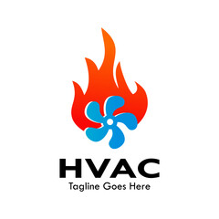 HVAC design logo template illustration