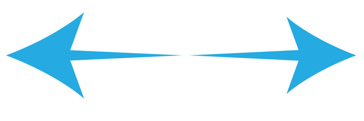 Left and right arrow, pointer, cursor in opposite direction. Intersection, navigation, forward-backward arrow element