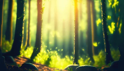 Zelfklevend Fotobehang Forest sunlight natural background © ROKA Creative