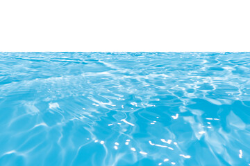 Blue water surface texture with ripples, splashes, and bubbles. Abstract summer banner background Water waves in sunlight with copy space cosmetic moisturizer micellar toner emulsion. Blue water wave.