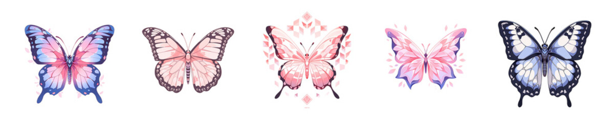 Watercolor butterfly on white background.Isolated image.