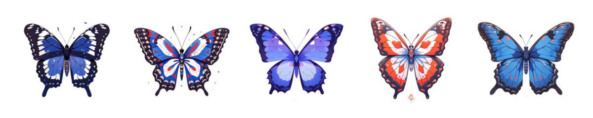 Watercolor butterfly on white background.Isolated image.