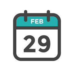 February 29 Calendar Day or Calender Date for Deadlines or Appointment - obrazy, fototapety, plakaty