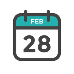 February 28 Calendar Day or Calender Date for Deadlines or Appointment