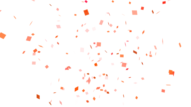 Background material with dancing red confetti　赤い紙吹雪が舞う背景素材