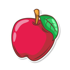 Apple fruit  doodle hand draw  vector illustration