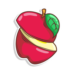 Apple fruit  doodle hand draw  vector illustration
