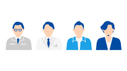さまざまな業種の男性のイラストセット