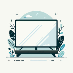 digital tv cartoon icon flat design illustration