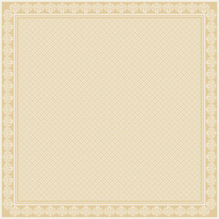 Fototapeta premium Hijab scarf flower abstract pattern.Ethnic geometric ornament with frame motif border hijab pattern.Design for fabric,print,scarves,shawl,kerchief,bandana,clothing,pareo,pillows,tablecloth,decoration.