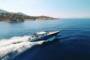 Fototapeta premium Fishing boat in the Adriatic sea, Montenegro.