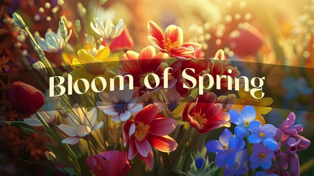 Happy spring. Welcome spring season. Bloom of spring with colorful flowers
