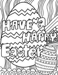 coloring page for children easter holiday 