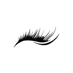 Eyelash icon silhouette design template isolated illustration