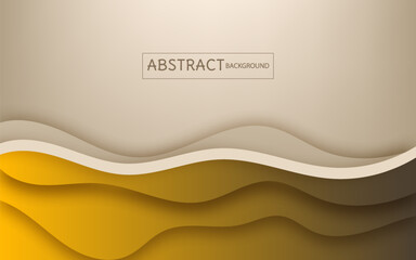 Abstract wavy shapes with papercut style background