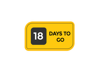 18 days to go countdown to go one time,  background template,18 days to go, countdown sticker left banner business,sale, label button,