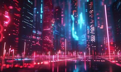 A digital dreamscape materializes abstract ideas of asset management, financial growth, and technological innovation into a vibrant visual narrative
