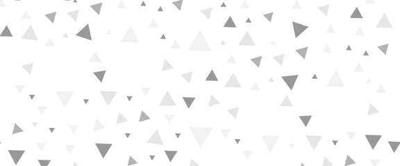 Vector Silver confetti triangle on a white background, Falling triangle on a white background of flying shiny triangles.
