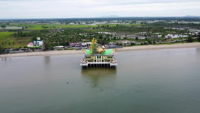 The floating mosque or Ziyadatul Abrar mosque is in Pagatan, Tanah bumbu district, South Kalimantan