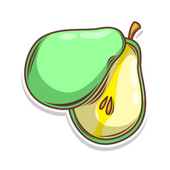 Pear fruit cartoon hand draw style 
