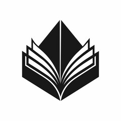 Modern overlap paper book silhouette logo design inspiration
