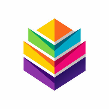 colorful Modern overlap paper book logo