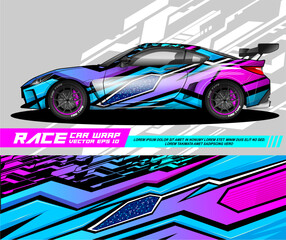 Car wrap decal designs. Abstract racing and sport background for racing livery.	 - obrazy, fototapety, plakaty
