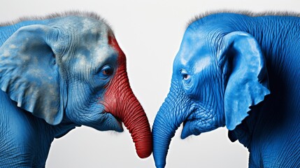 Elephants Touching Trunks