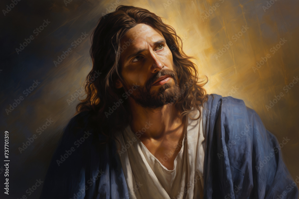 Wall mural Painting of the portrait of Jesus